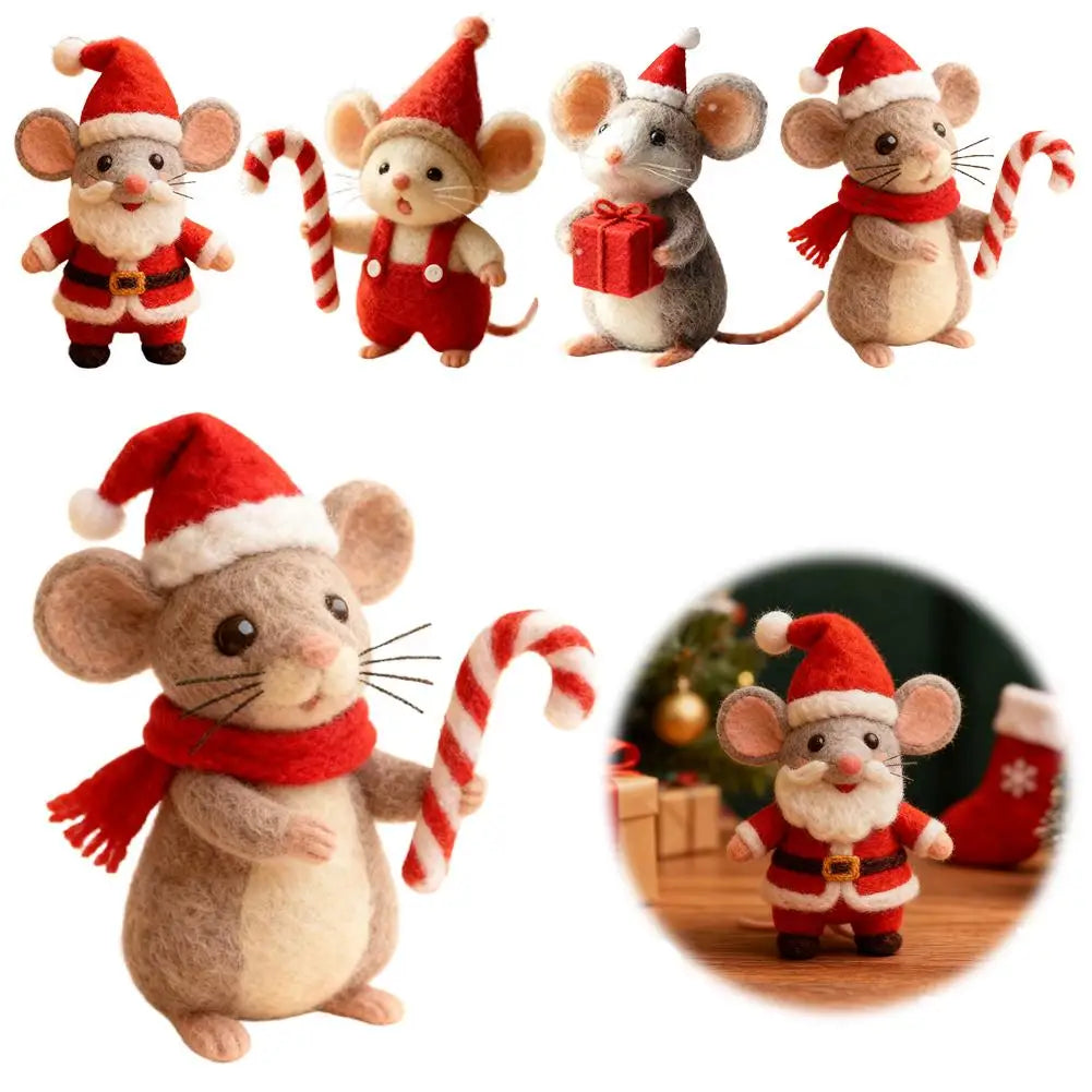 Christmas Wool Felt Mouse Ornaments – Cute Holiday Tree Decor Christmas Tree Ornament Peaceful Pleasures Health and Wellness