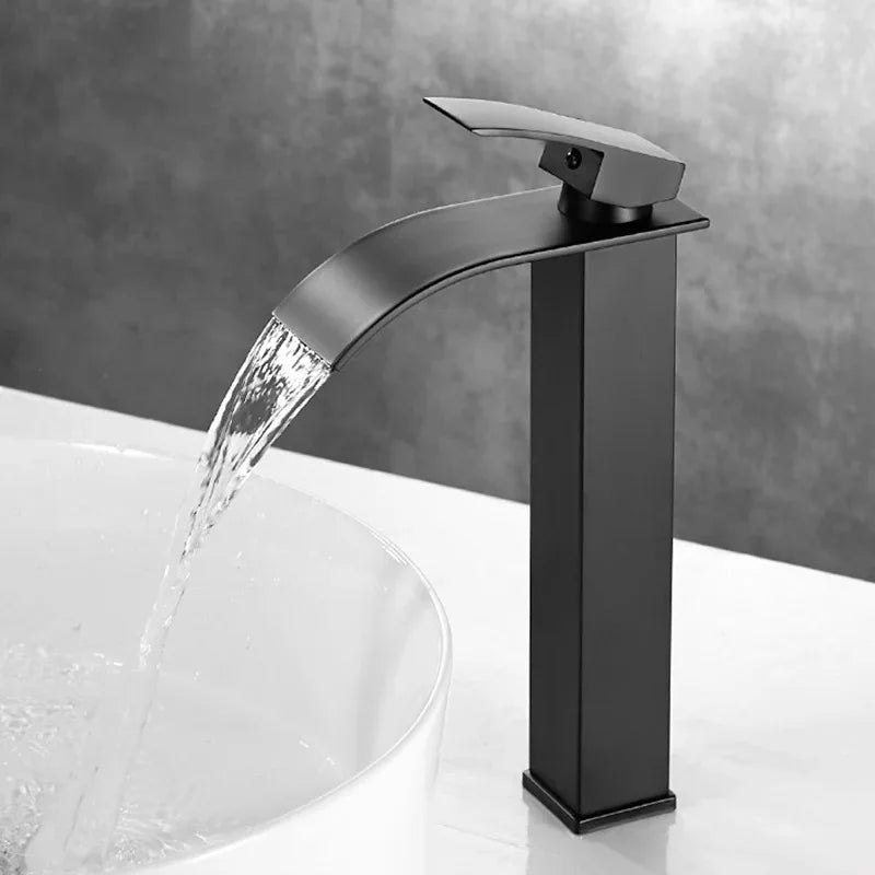 Waterfall Basin Faucet | Stainless Steel Single Handle Bathroom Tap