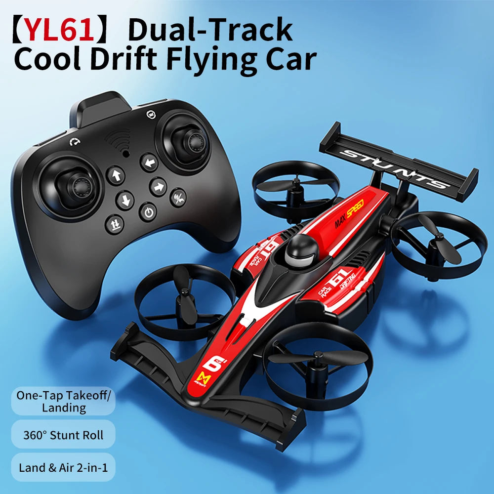 NEW RC Flying Drift Cars Professional Air-Ground 2-in-1 Quadcopter 1:30 Mini RC Car Electric Racing Deformable Car For Kid Toys Peaceful Pleasures Health and Wellness