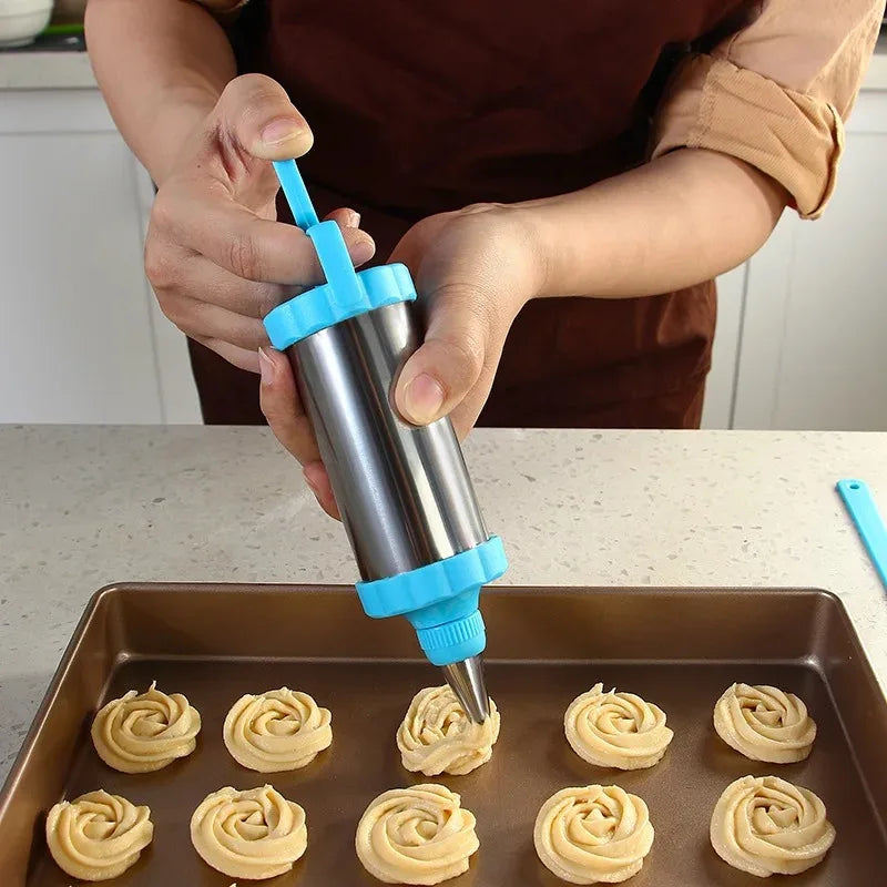 Butter Cookie Gun Mould Multifunctional Cream Gun Cookie Decorating Gun Decorating Mouth Set Make Cake Puff Kitchen Baking Tool Peaceful Pleasures Health and Wellness