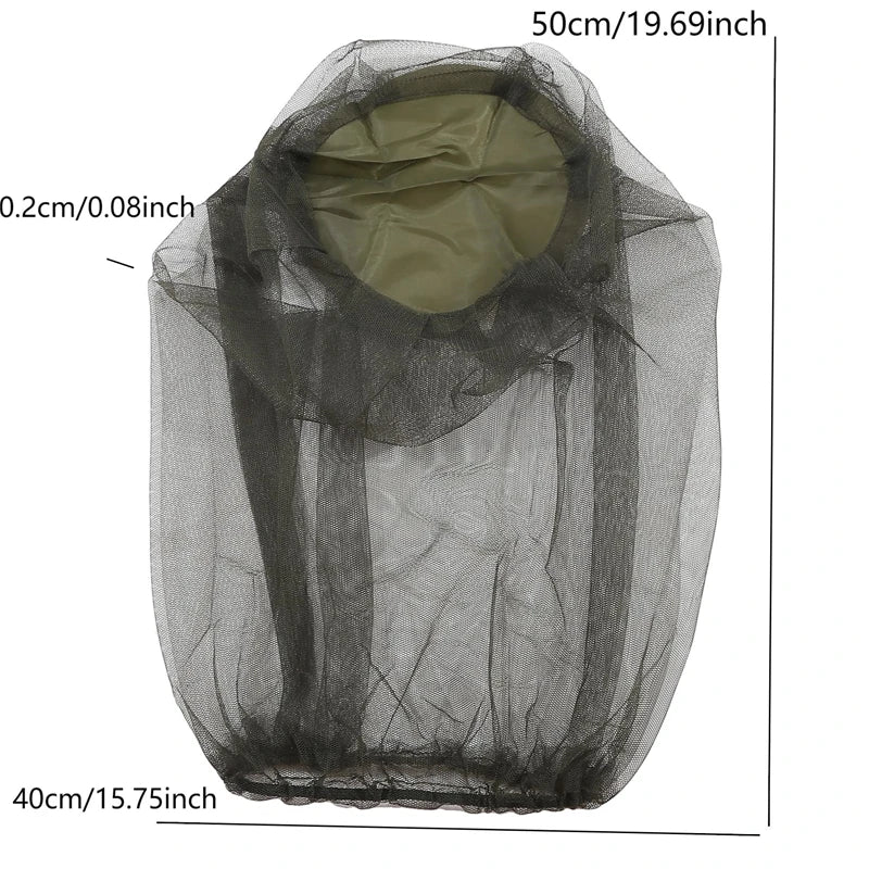 Mosquito Head Net Face Protector | Fine Mesh Bug Screen Cap