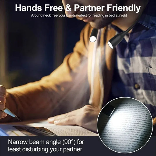 LED Neck Reading Light | 360° Flexible Arms | Battery Powered Neck Reading Light Peaceful Pleasures Health and Wellness