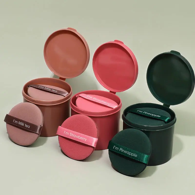 7-Piece Strawberry Makeup Sponge Puff Set – Soft Double-Sided