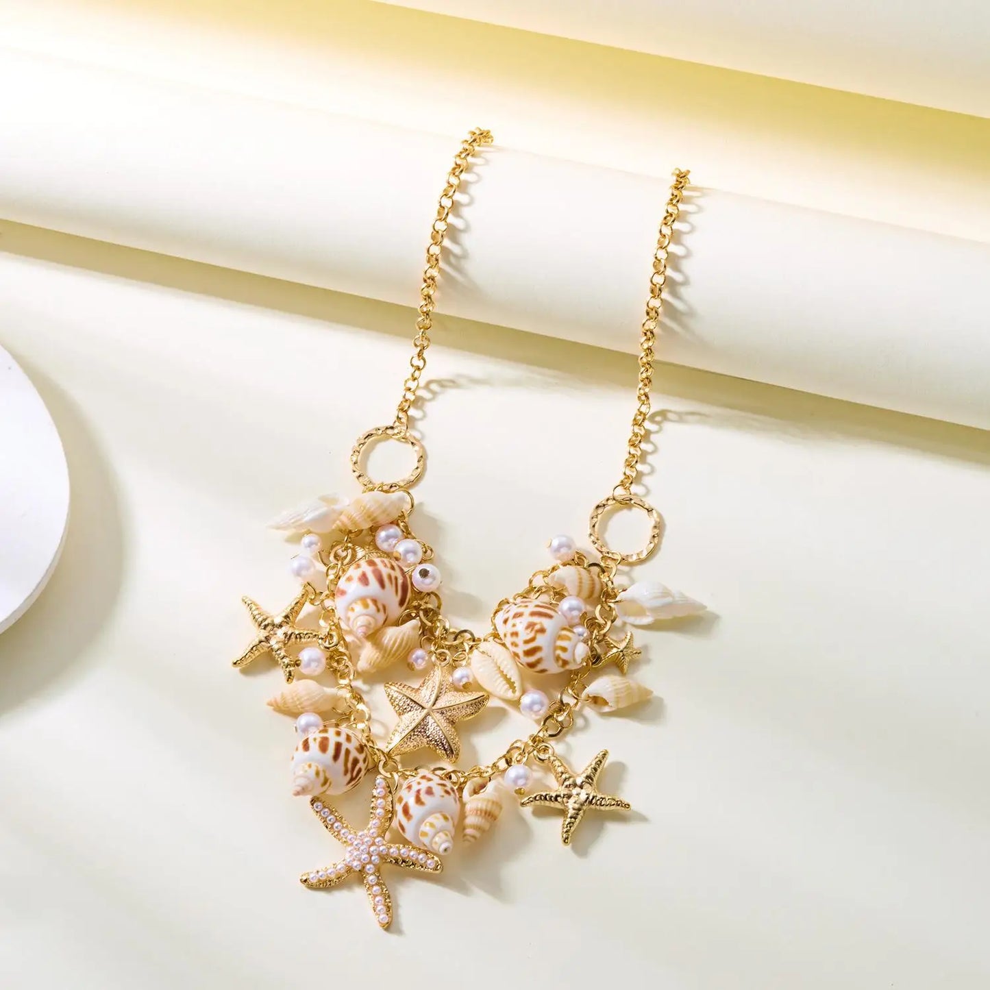 Bohemian Beach Jewelry Set – Starfish Necklace & Waist Chain
