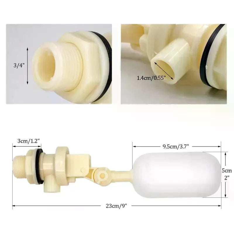 1/2" Automatic Float Valve for Livestock Water Trough & Bowl