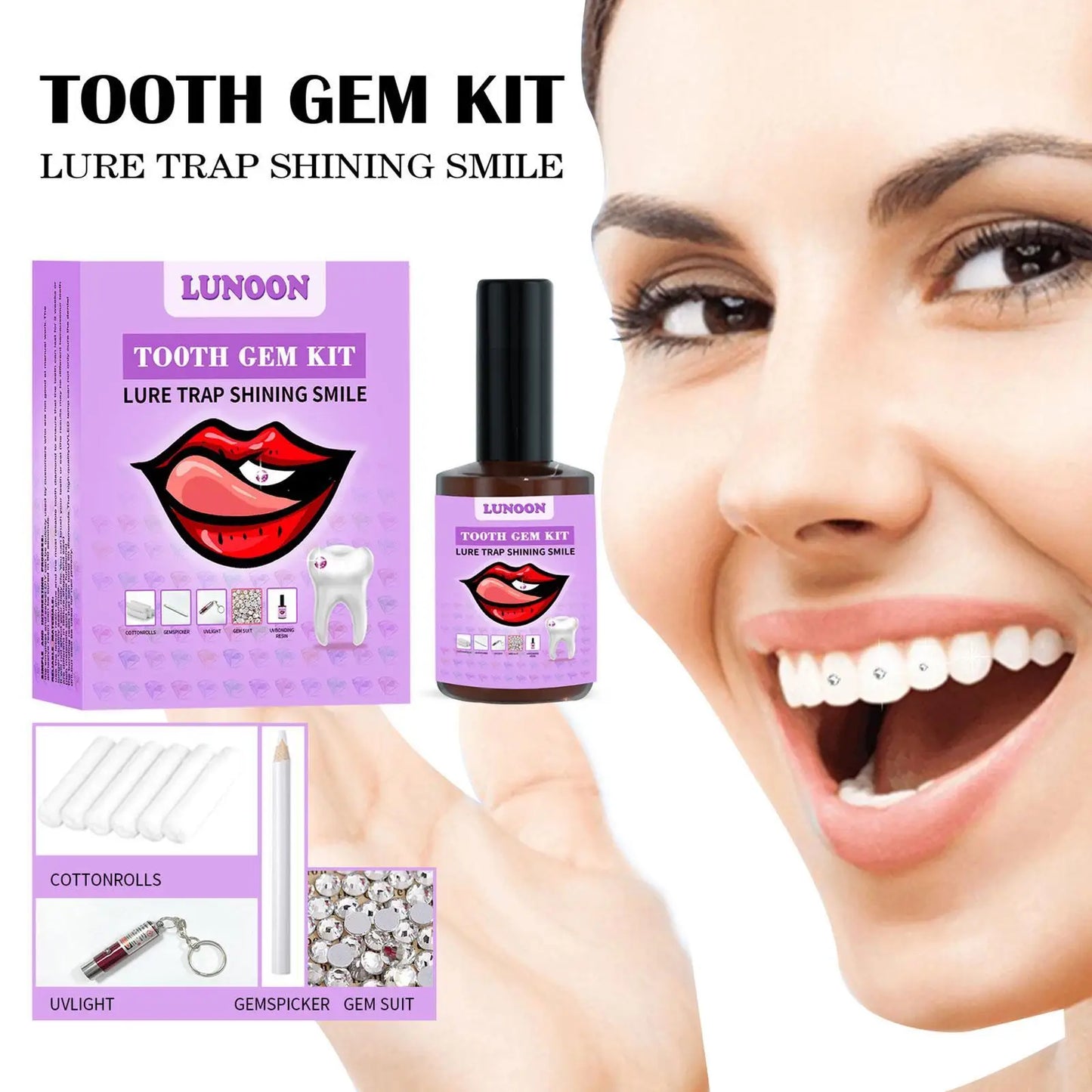 DIY Tooth Gem Kit – Crystals, UV Glue & LED Light