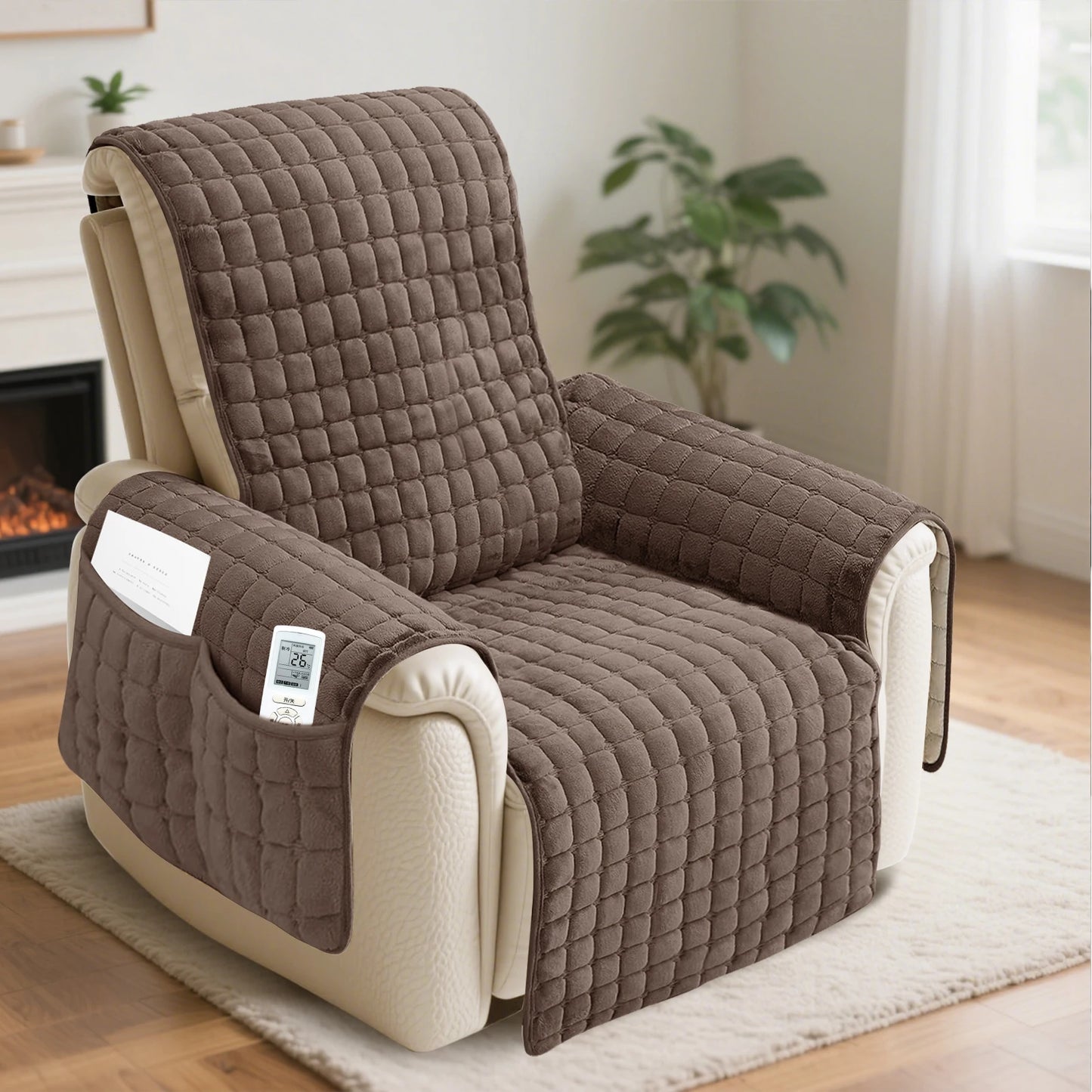 Recliner Sofa Covers Washable Changeable Slipcovers Non Slip for Kids/Dogs/Pet Washable Furniture Protector with Elastic Strap Peaceful Pleasures Health and Wellness