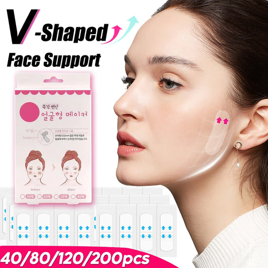 40-120PCS V-Shape Face Wrinkle Sagging Skin Adhesive Tape Lifting Face Stickers Invisible Transparent Thin Face Patche Lift Tool Peaceful Pleasures Health and Wellness