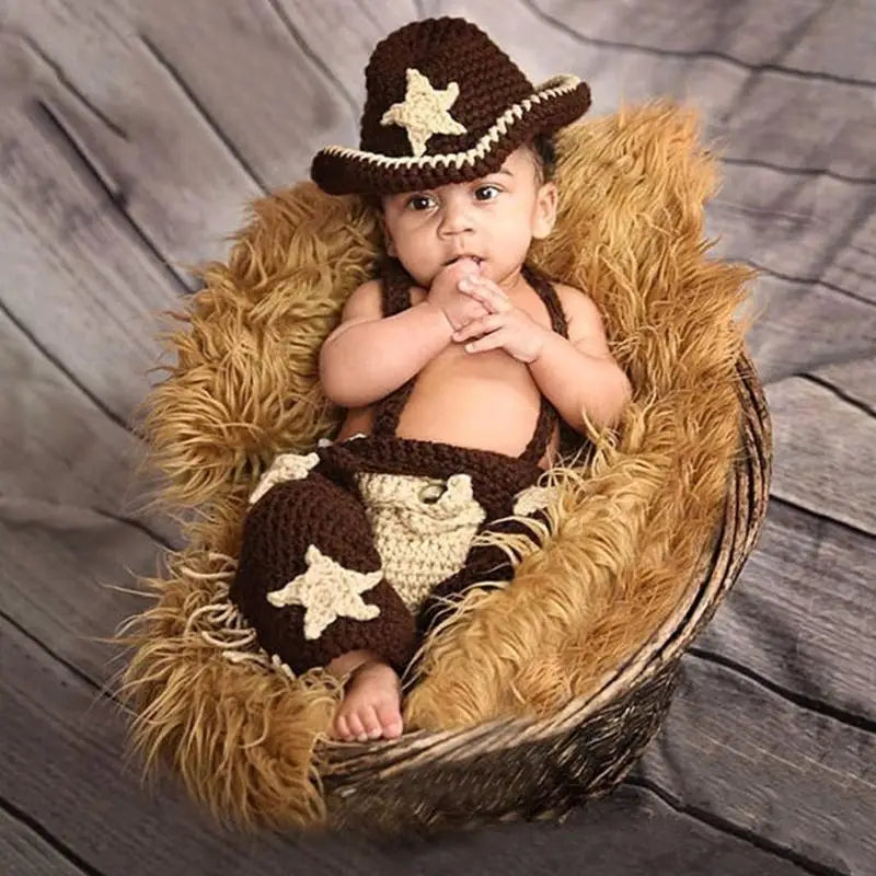 Newborn Crochet Photography Outfit – Hat, Pants & Diaper Set