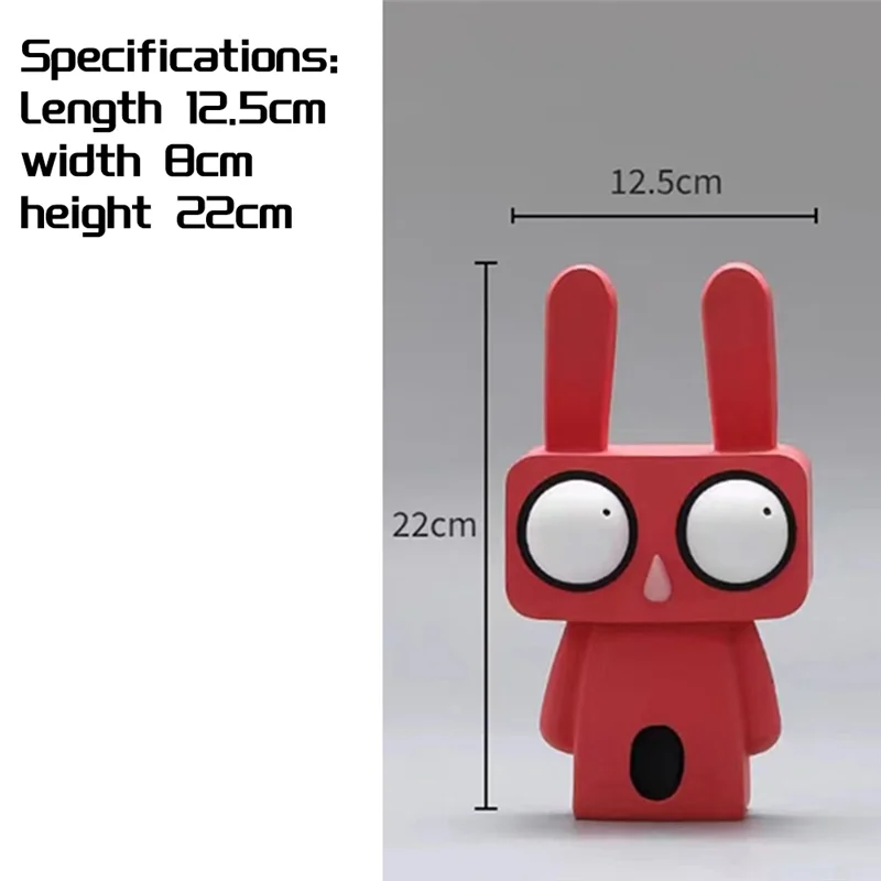 Y51A-Resin Big Eyes Rabbits Sculptures Cartoon Statue Home, Office, Bedroom Figurines B Peaceful Pleasures Health and Wellness