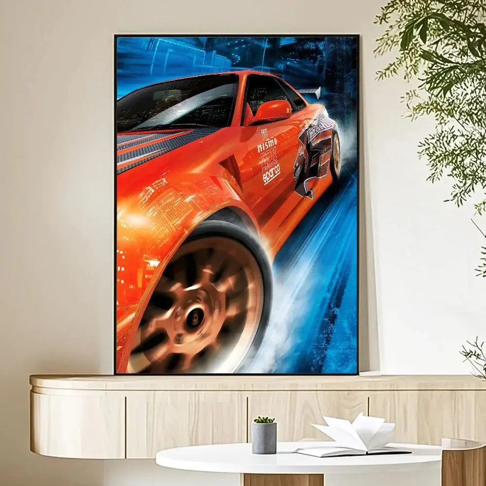 Fast & Furious 2 Vintage Canvas Movie Poster | Fan Wall Art