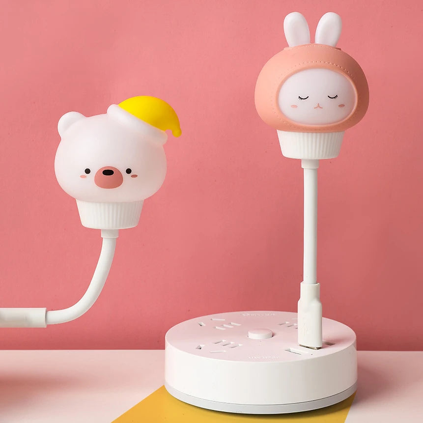USB Night Light LED Cute Cartoon Night Lamp Bear Chick Kitten Remote Control for Baby Kid Bedroom Decoration Bedside Lamp Peaceful Pleasures Health and Wellness