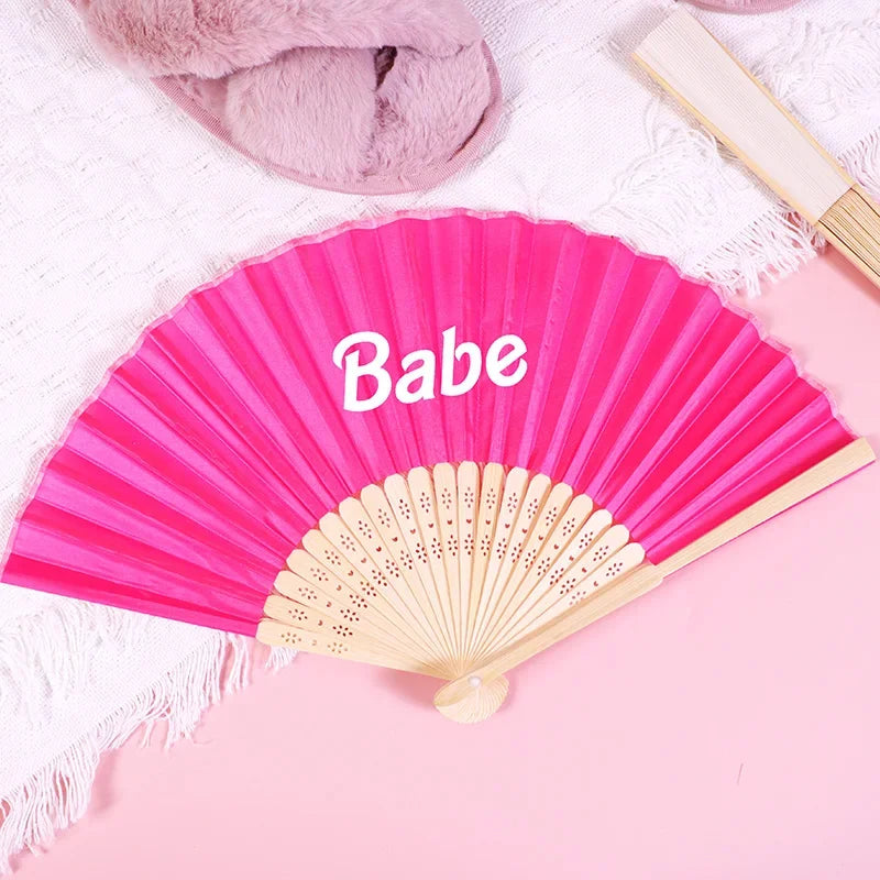 Hot Pink Bride Babe Hand Fan | Bachelorette Party Gift
