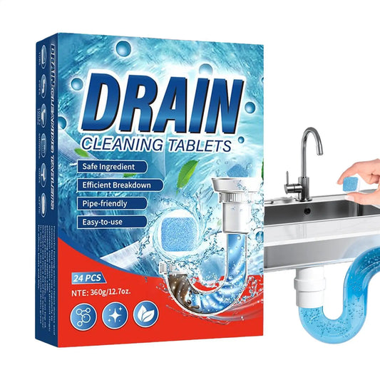 Drain Cleaning Tablets 24pc – Clog Remover, Safe for All Pipes Drain Clog Remover Peaceful Pleasures Health and Wellness