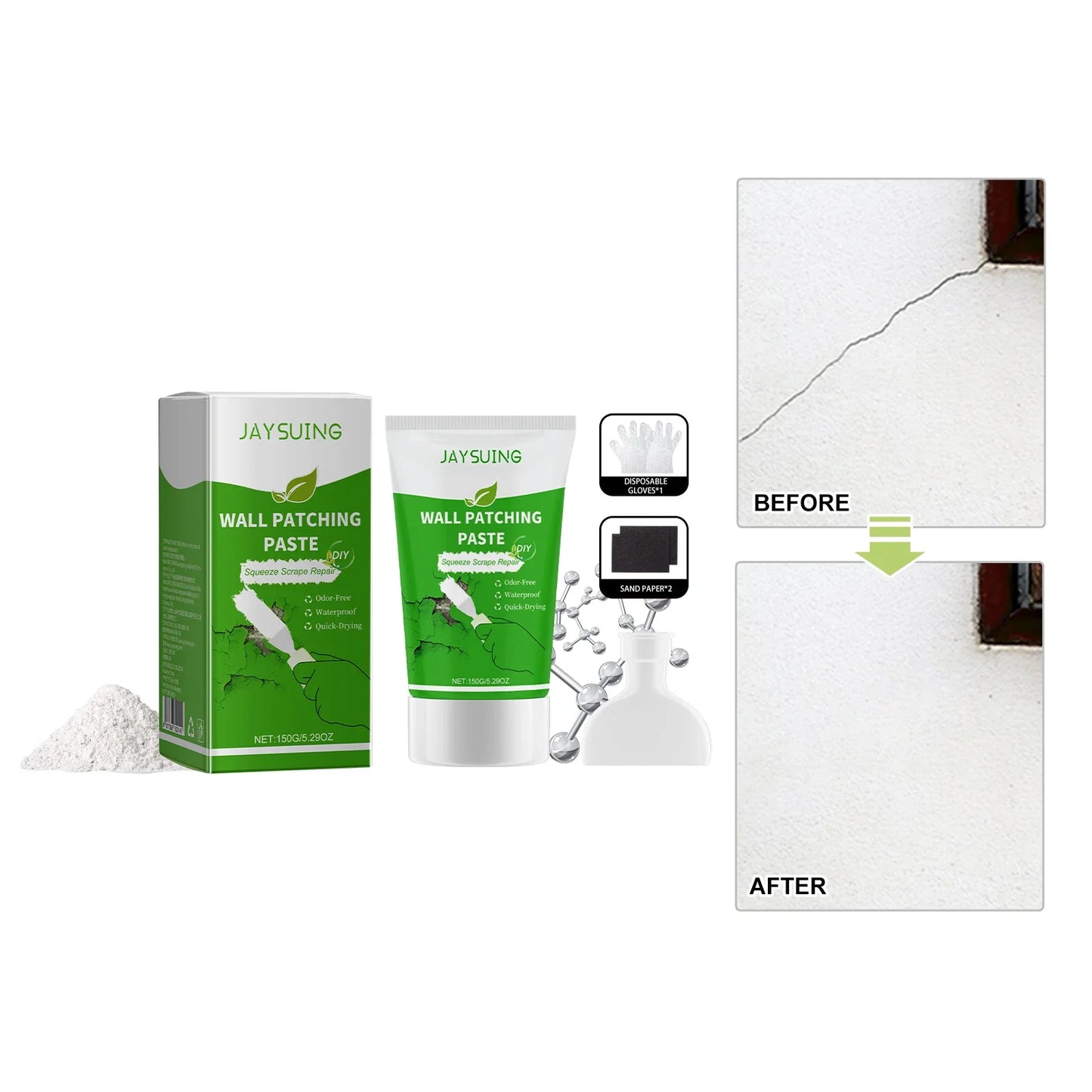 Jaysuing Wall Patching Paste – Fix Cracks, Holes & Scratches