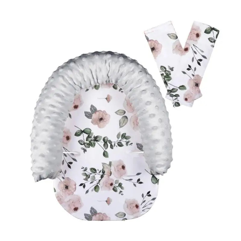 Baby Car Seat Head Support with Strap Covers & Cushions
