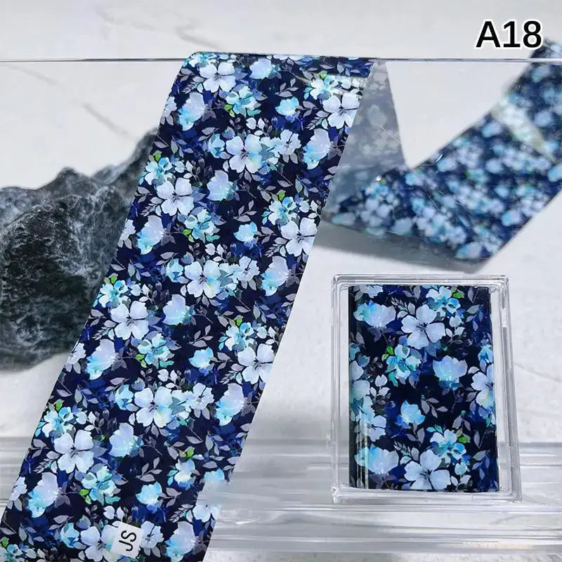1Pcs Flower Nail Transfer Foils Stickers for Nail Art Peaceful Pleasures Health and Wellness A18