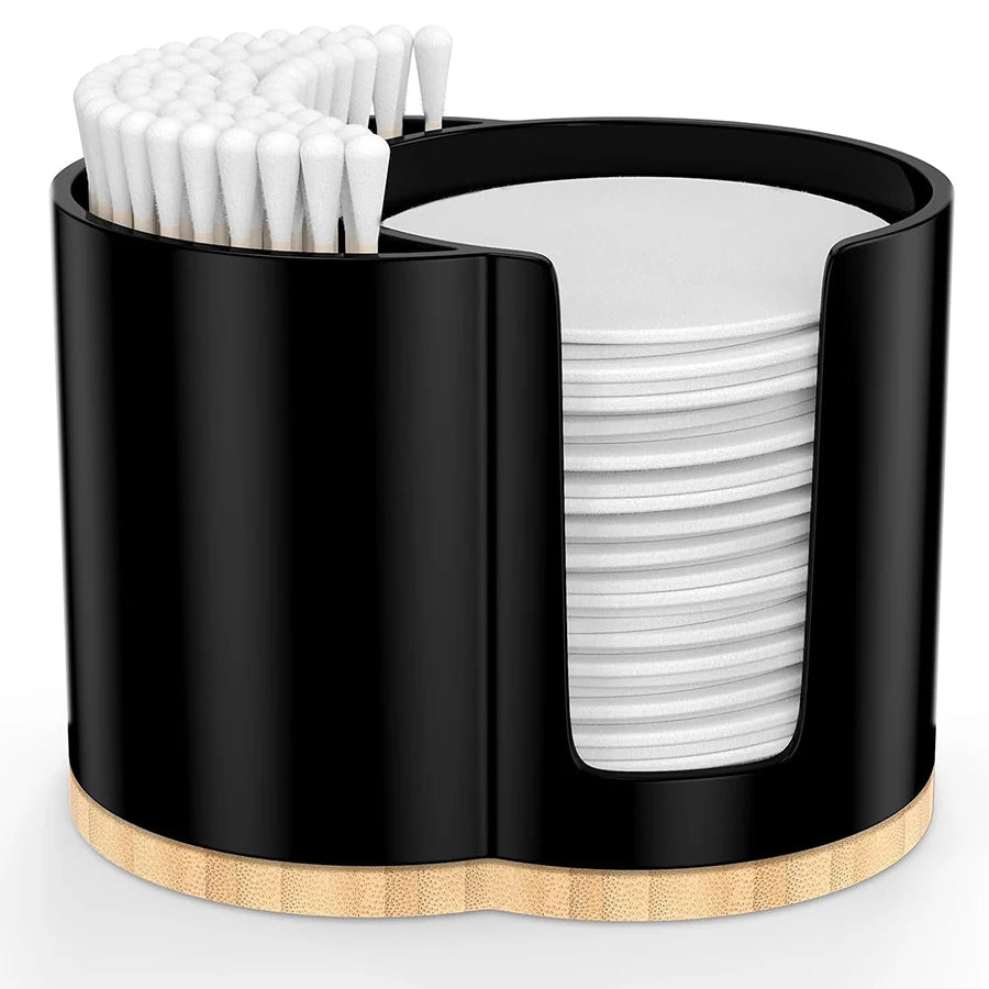 2-Slot Cotton Swab & Q-Tip Holder – Bathroom Organizer Dispenser Jar
