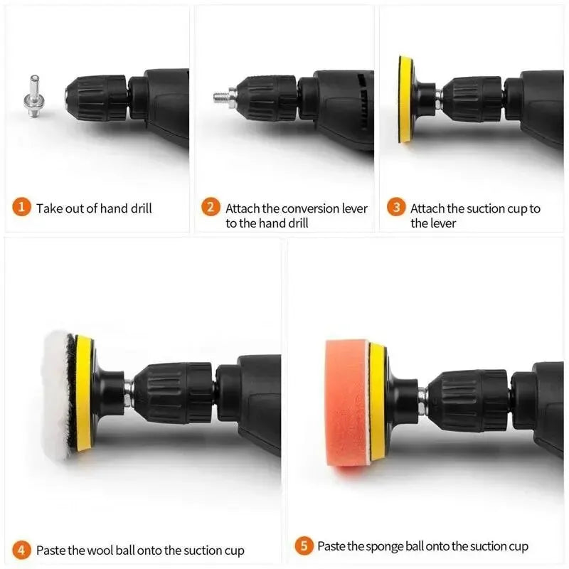 Polishing Sponge Plate Set Imitation Plush Waxing Angle Grinding Cleaning Sponge Wheel Car Beauty Set Electric Drill Polishing Peaceful Pleasures Health and Wellness