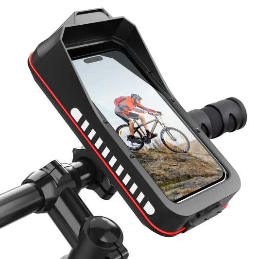 Waterproof Motorcycle Bicycle Phone Holder | Quick-Lock Handlebar Mount Handlebar Phone Mount Peaceful Pleasures Health and Wellness