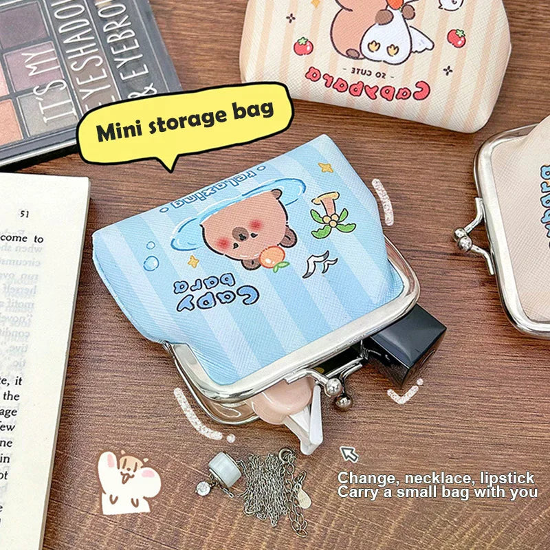 Cute Capybara Mini Coin Purse – PU Wallet for Kids & Gifts