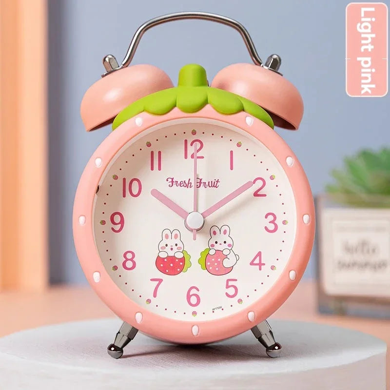 Cute Strawberry Alarm Clock with Night Light for Kids & Dorms