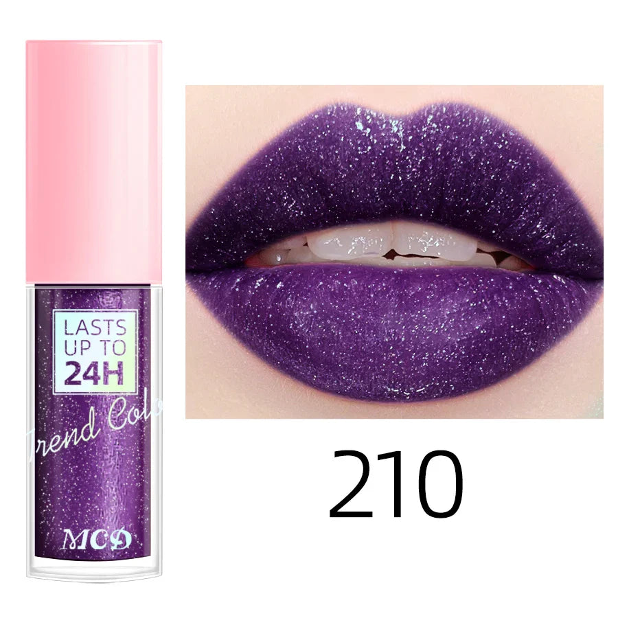 MCD Glitter Lip Gloss – 18 Shades, Waterproof & Long-Lasting