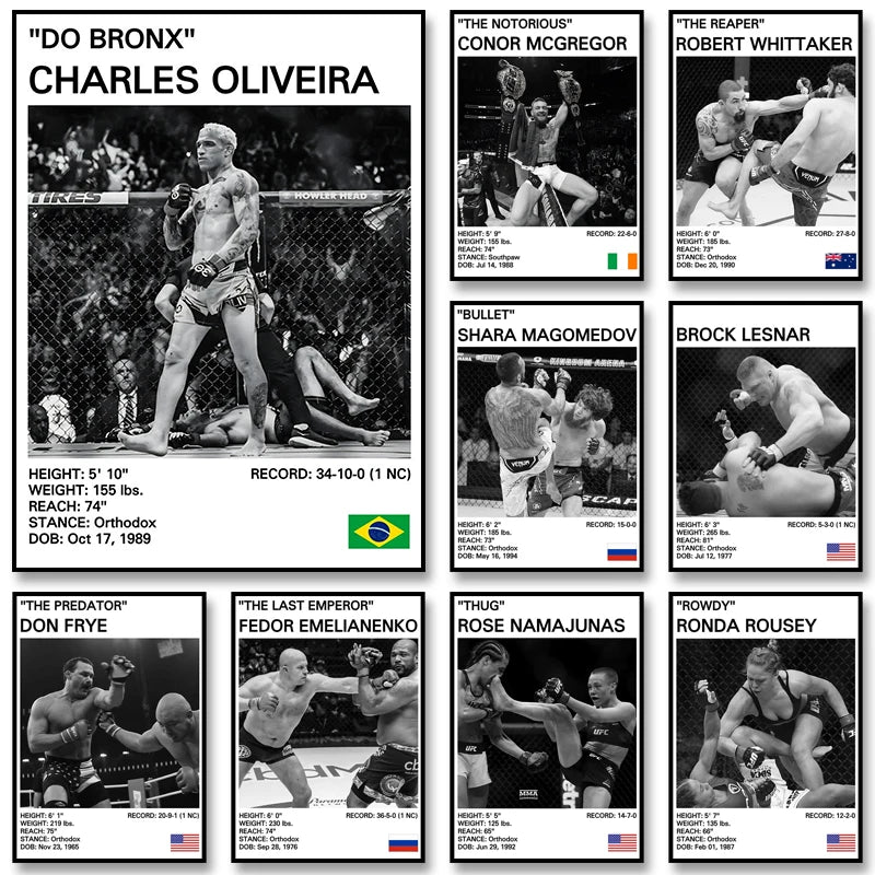 Black and White Boxing Legends Canvas Poster Boxing Inspirational Canvas Painting Print Wall Art for Gym Bedroom Home Decor Peaceful Pleasures Health and Wellness