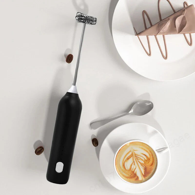 USB Rechargeable Electric Milk Frother & Egg Beater 3-Speed