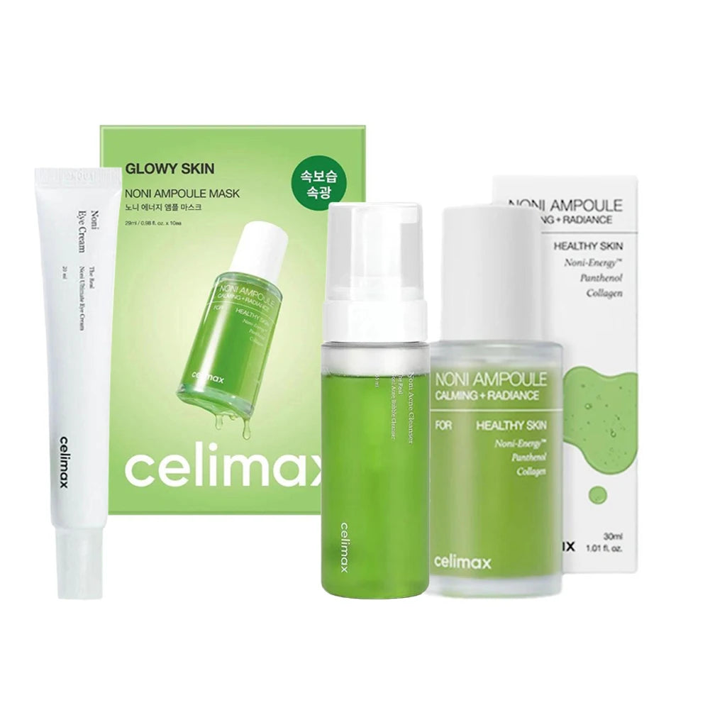 Celimax Noni Fruit Essence Noni Extract Energy Face Facial Skincare Set Korean Anti-Wrinkle Moisturizing Sooth Wrinkle Fine Line Peaceful Pleasures Health and Wellness SET B
