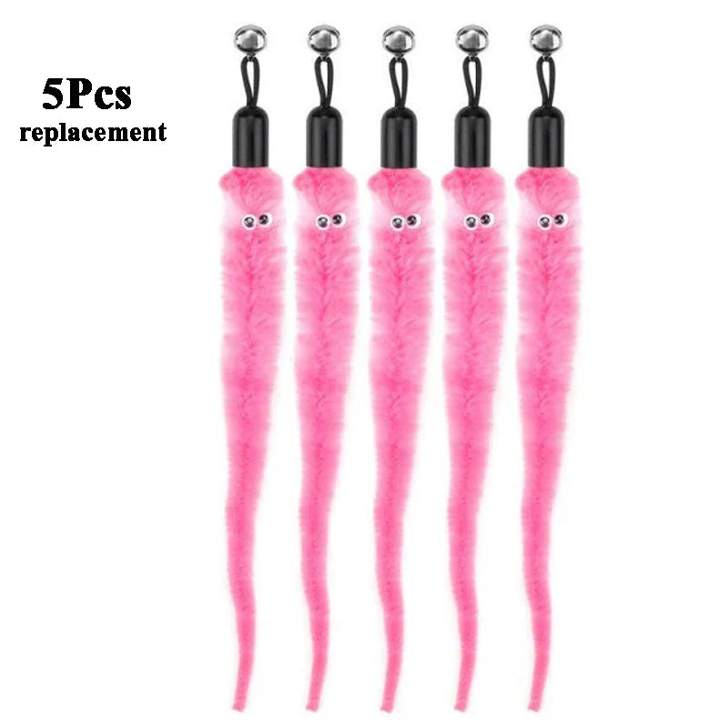 Plush Worm Cat Toy Replacement Heads | Cat Wand Accessories