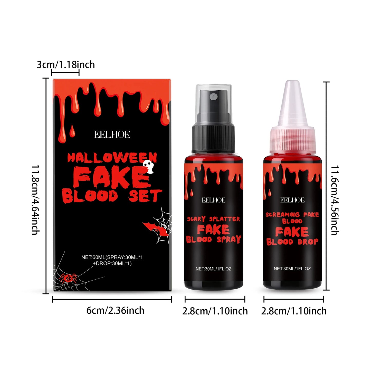Halloween Fake Blood Set – Drip & Spray Special Effects Kit