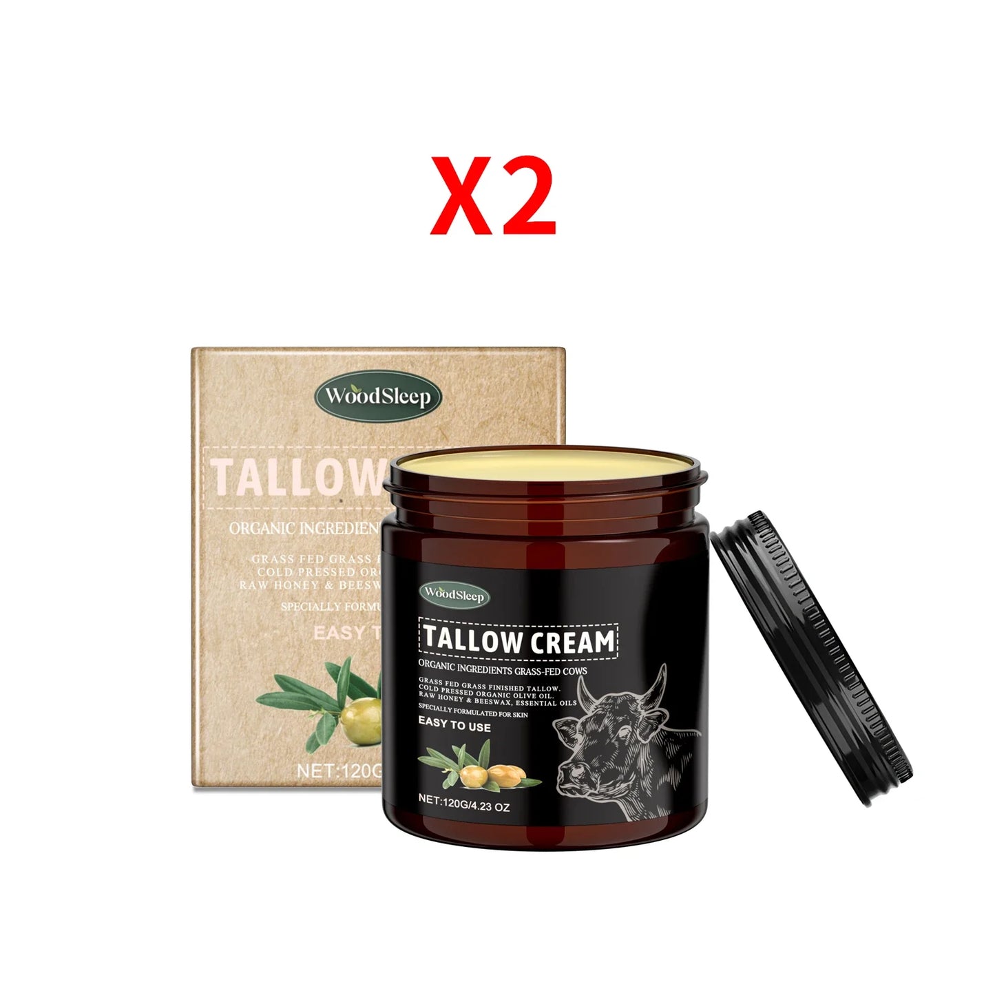 Grass-Fed Tallow Body Cream – Acne Care & Deep Moisturizer