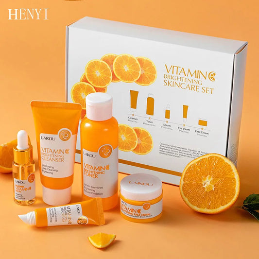 LAIKOU Vitamin C Face Cream Set 5pc – Brighten & Moisturize Vitamin C Skincare Set Peaceful Pleasures Health and Wellness