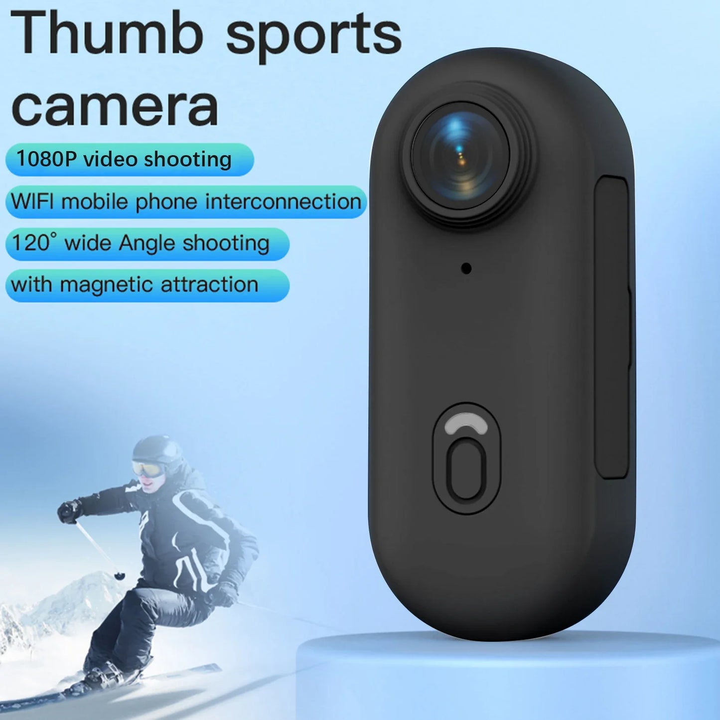 1080P Wifi Sports Action Camera 120 Wide Angle Magnetic Lanyard Water