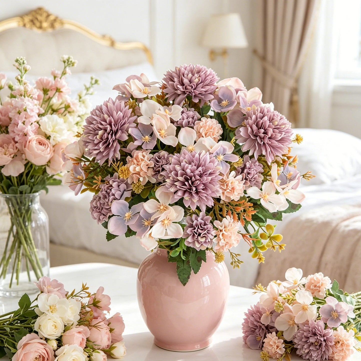 Artificial Silk Peony Rose Ball Bouquet | Wedding & Home Decor