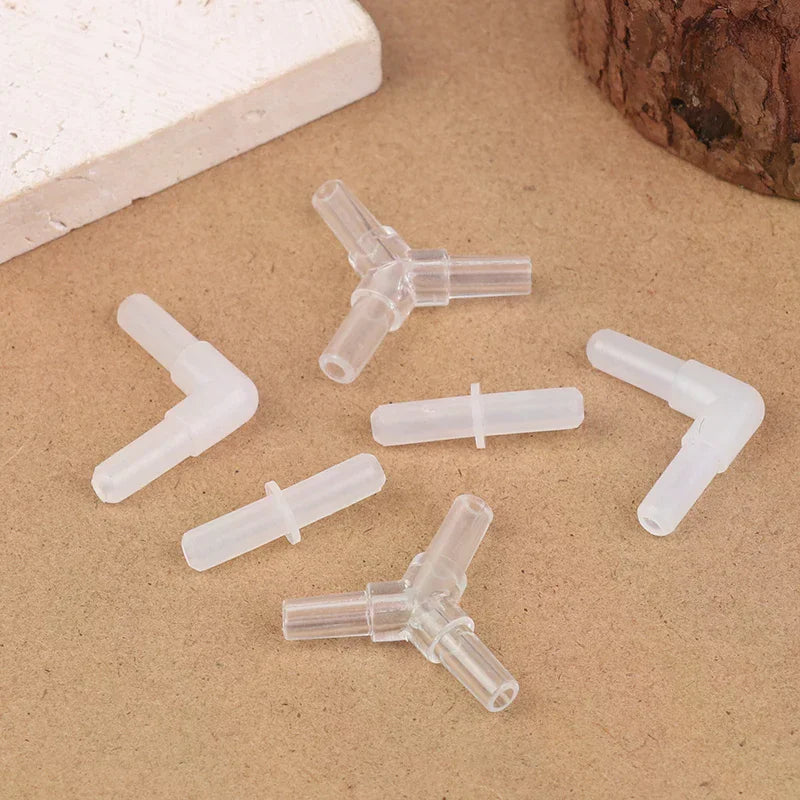 10-Pack Aquarium Airline Tubing Connectors | 4mm Air Hose Adapters