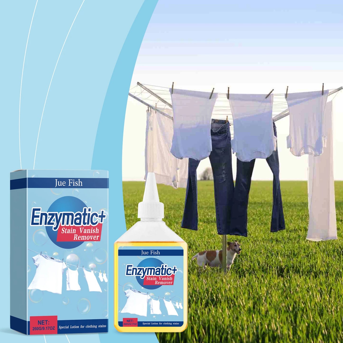 JUE FISH Enzyme Clothing Cleaner 260g | Stain & Sweat Remover