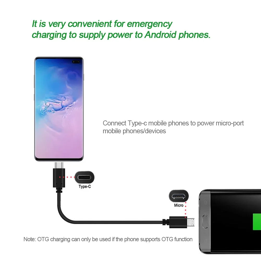 Type-C to Micro USB OTG Cable 30cm/100cm | Fast Data & Charging