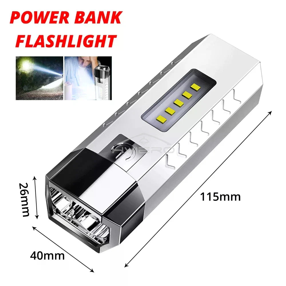 HVIERO 7-LED USB Rechargeable Flashlight & Power Bank | Camping
