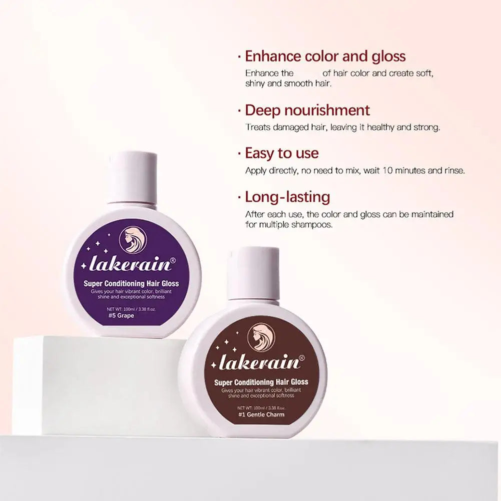 Hair Gloss Glaze Color Conditioner Gloss For Medium To Dark Brown Hair,Shine Moisturizing Hair Gloss Hair Mask For Natural Hair Peaceful Pleasures Health and Wellness