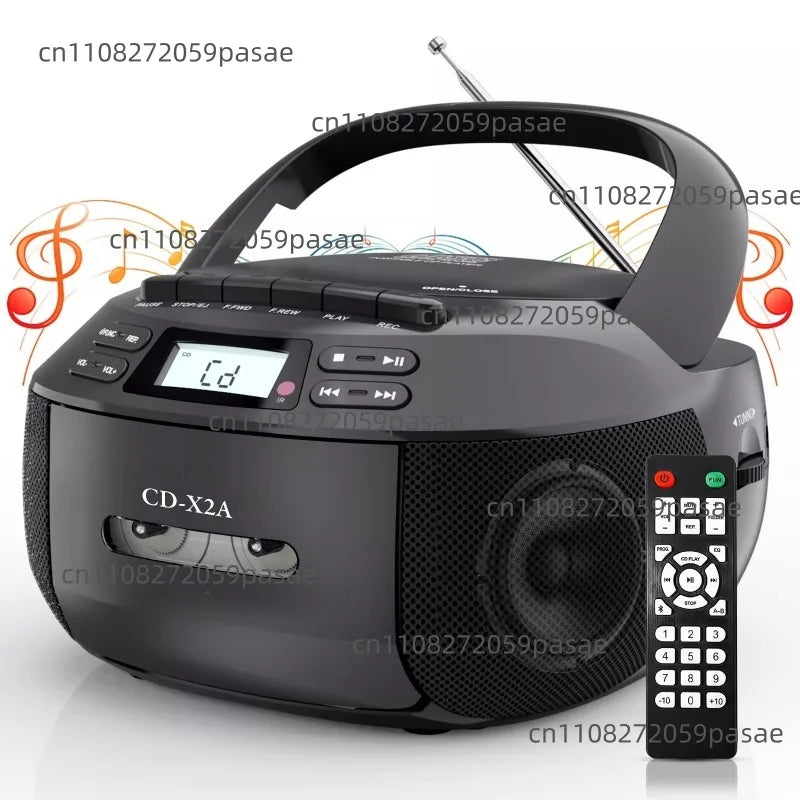 Portable Bluetooth CD Player FM Radio Cassette & USB Player