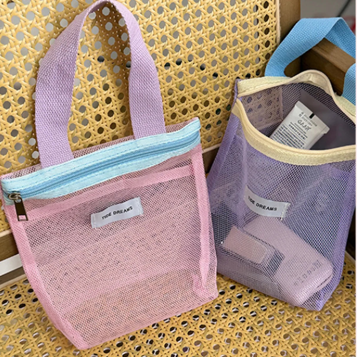 1Pcs Mesh Makeup Toiletry Storage Bags Handbags Portable Travel Washing Body Shower Tools Organizer Cosmetic Organizer Pouch Peaceful Pleasures Health and Wellness