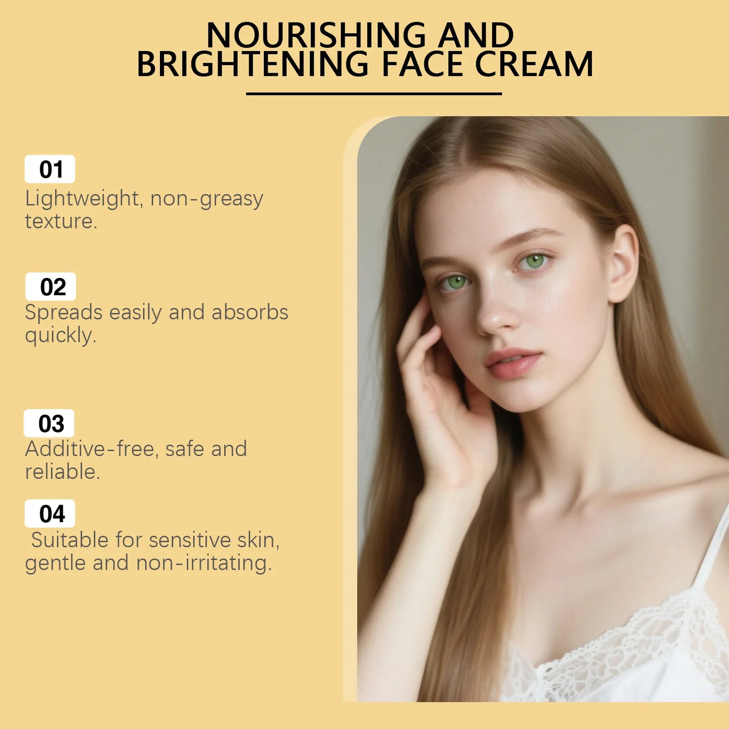 Brightening Face Cream Nourishing Lighten Melanin Even Skin Tone Tightening Glowing Stabilizing Softening Repairing Moisturizer Peaceful Pleasures Health and Wellness