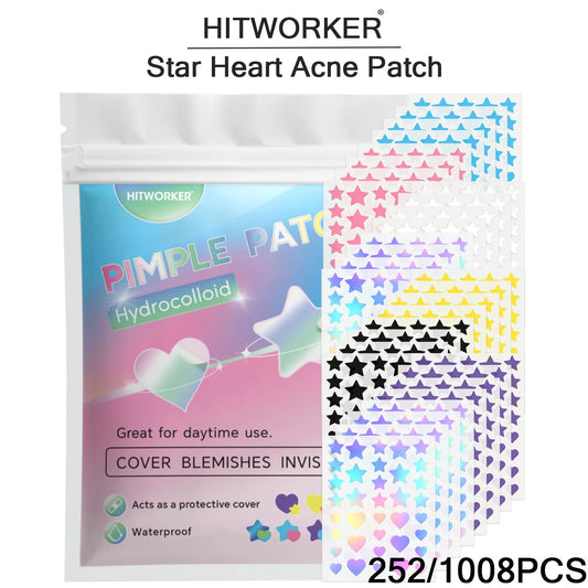 Star & Heart Hydrocolloid Pimple Patches – 252 or 1008 Pcs Hydrocolloid Pimple Patches Peaceful Pleasures Health and Wellness