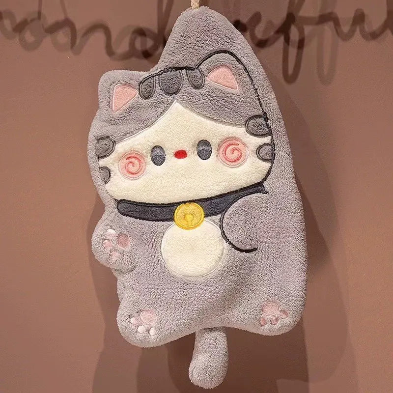 Cute Cartoon Cat Hand Towel – Absorbent Quick-Dry Hanging Towel Hand Towel Peaceful Pleasures Health and Wellness 07 1pc