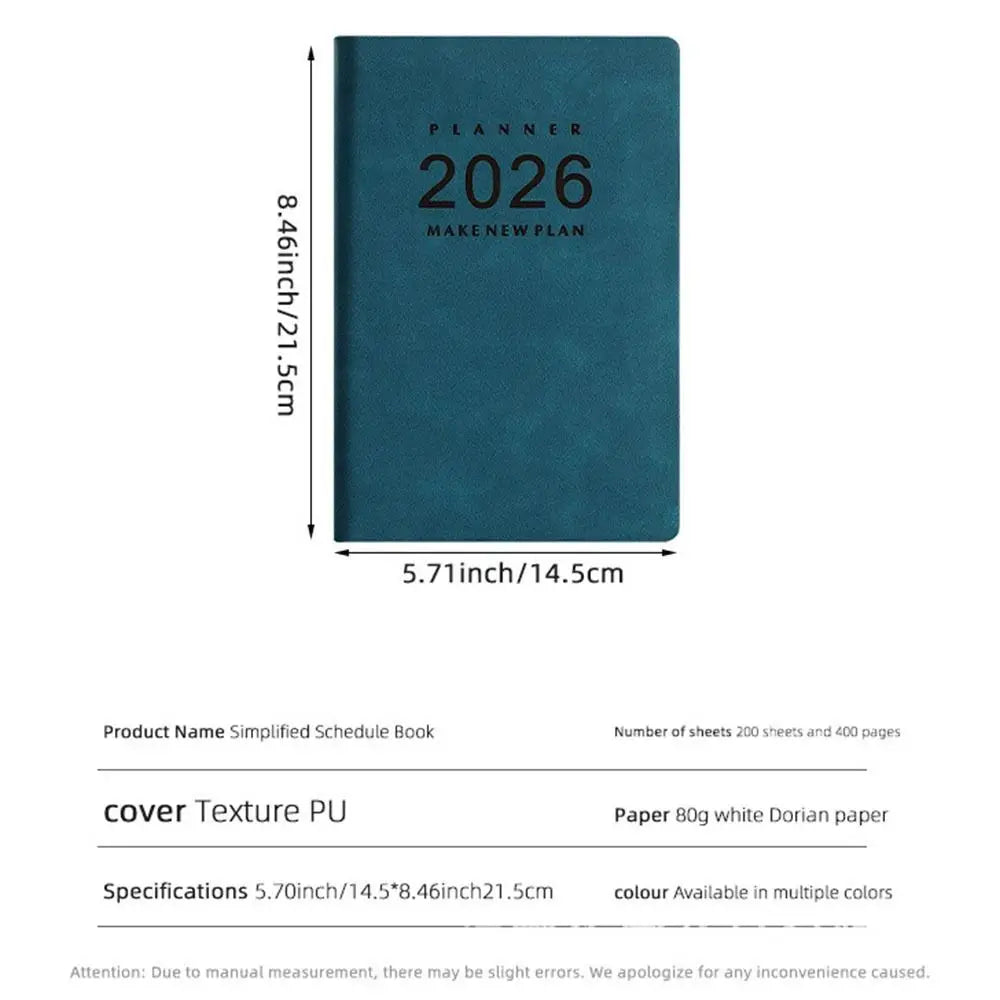 Wear-resistant 2026 Schedule Planner Task Priority Thick Paper A5 Daily Planner Notebook Efficient Time Organizer Peaceful Pleasures Health and Wellness