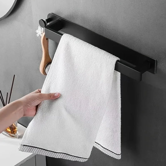 Stainless Steel Towel Rack No Need for Drilling or Nailing Single-pole Bathroom Hardware Towel Hanging Rack Creative Towel Bar Peaceful Pleasures Health and Wellness