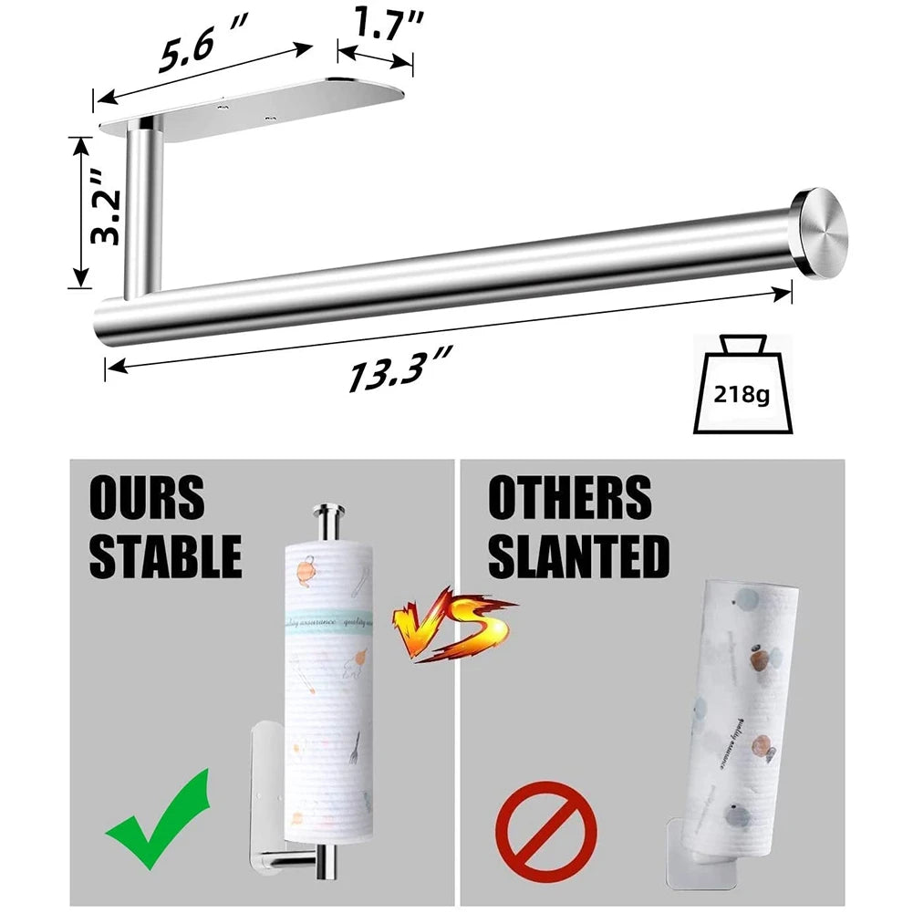 A36T-2X Paper Towel Holder- Self Adhesive Or Drilling Und Er Cabinet Sticky Paper Towel Holder Wall Mount Peaceful Pleasures Health and Wellness