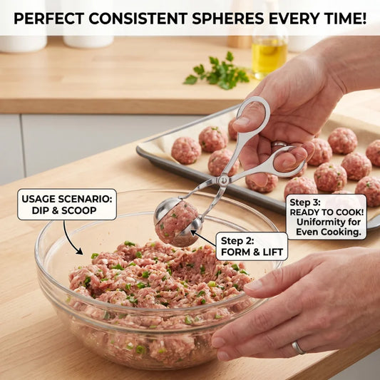 Stainless Steel Meatball Maker Clip Household Manual Meatball Making Mold for Fish Meat Beef Ball Kitchen Cooking Tool Peaceful Pleasures Health and Wellness